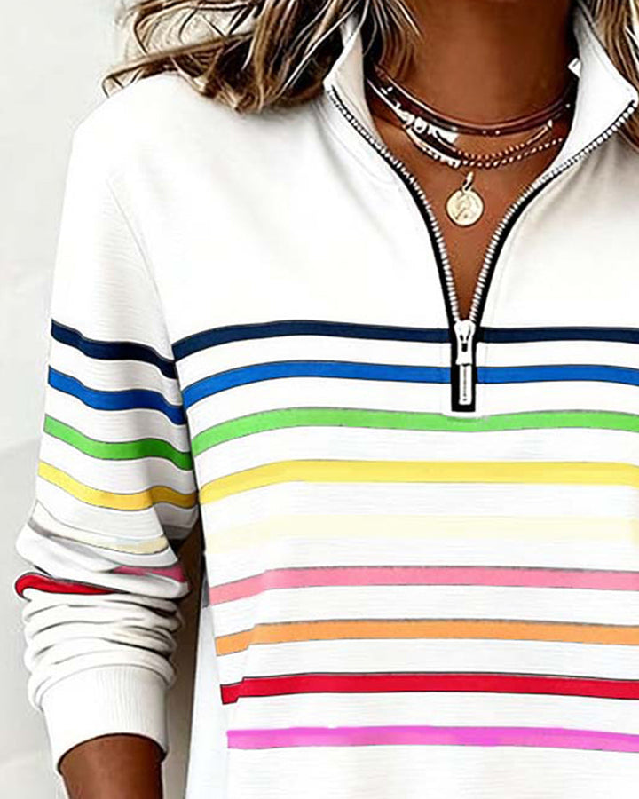 Adriana | Women's Sweatshirt with Stripes