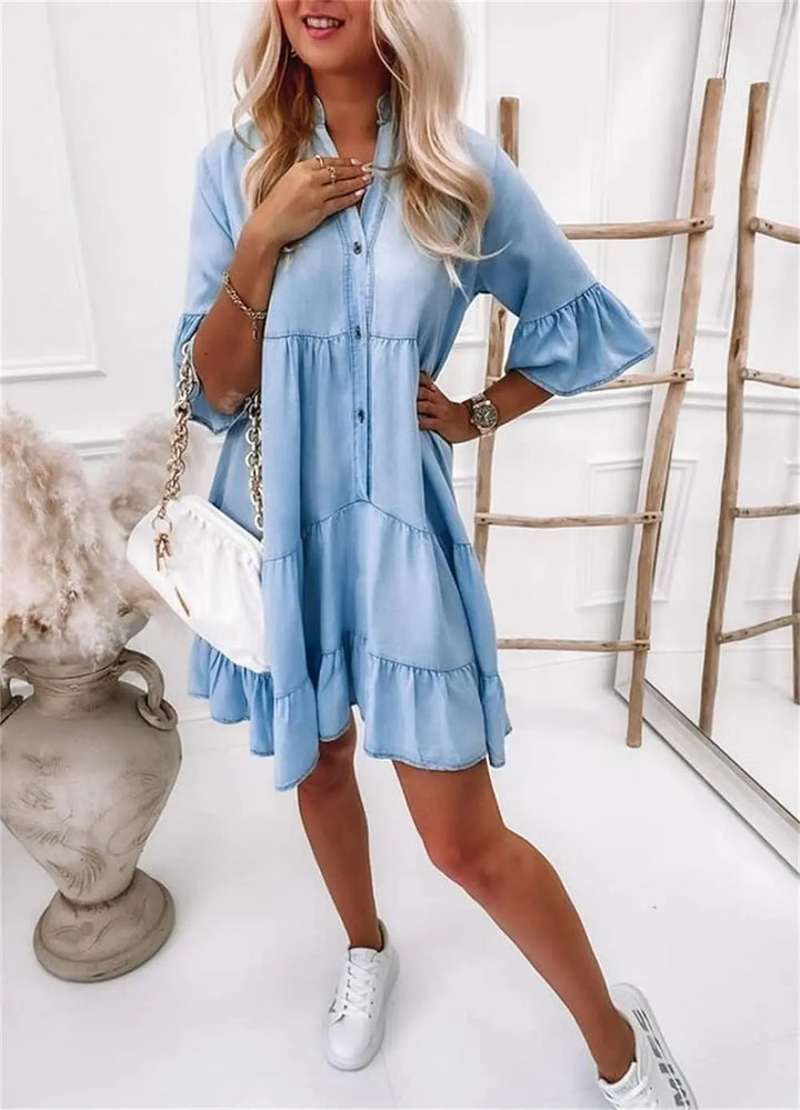 Fern | Tiered Button-Front Midi Dress