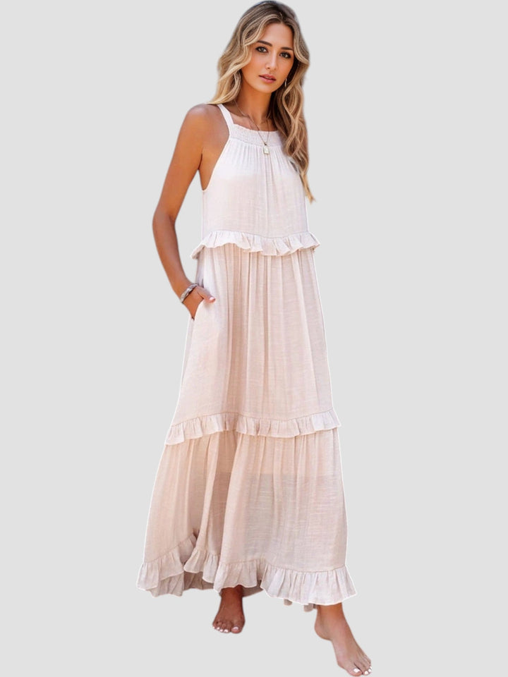 Selah | Ruffled Halter Midi Dress