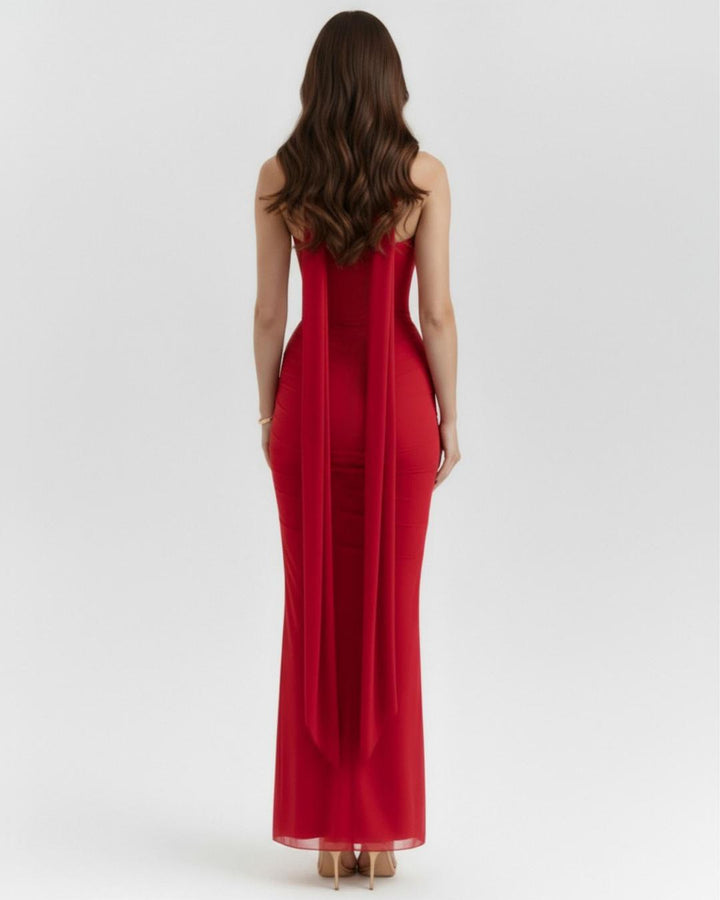 Marinel | Women’s Strapless Maxi Dress with Matching Shawl