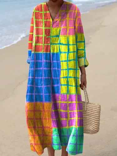 Hadley | Retro Geometric Print Dress for Women
