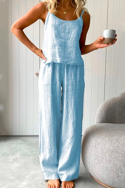 Sienna | Women's Linen Cami & Drawstring Pant Set