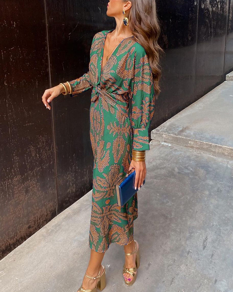 Clara | Women’s Retro V-Neck Maxi Dress