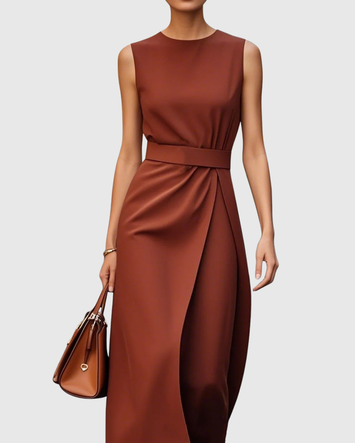 Lumi | Draped Sleeveless Midi Dress