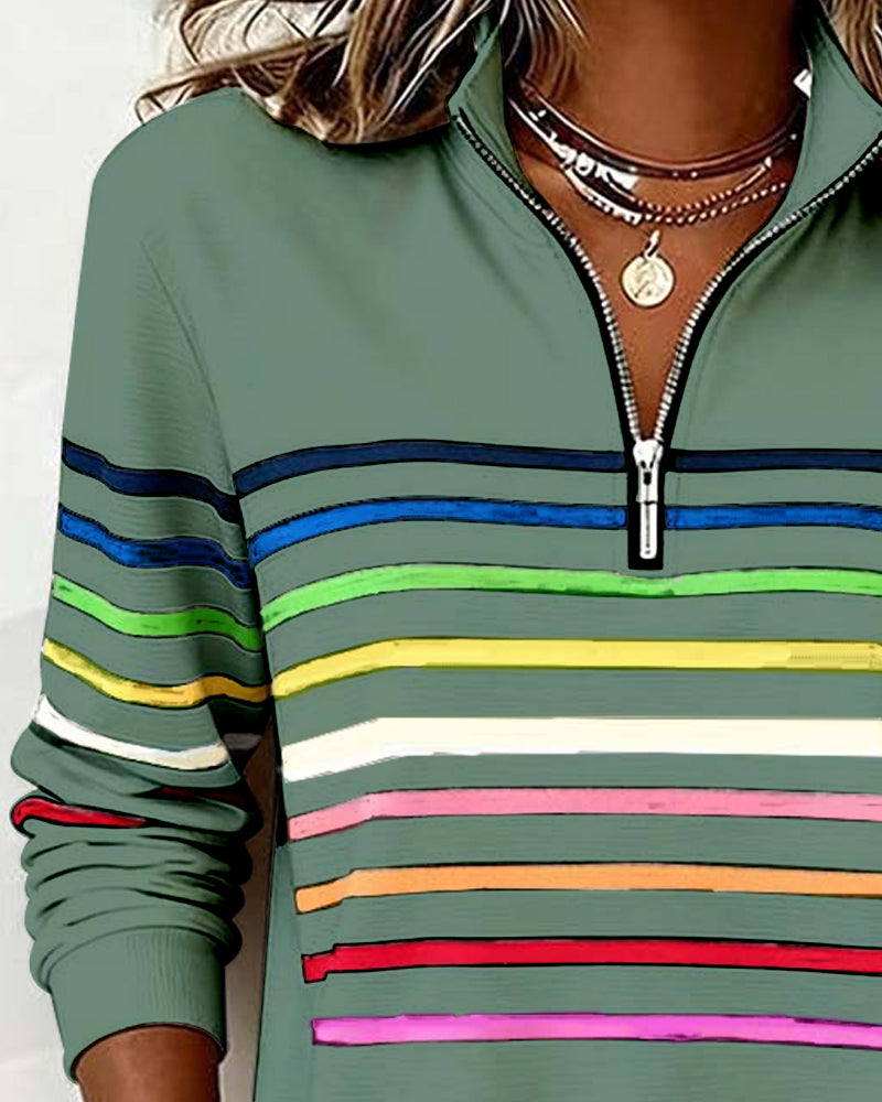 Adriana | Women's Sweatshirt with Stripes