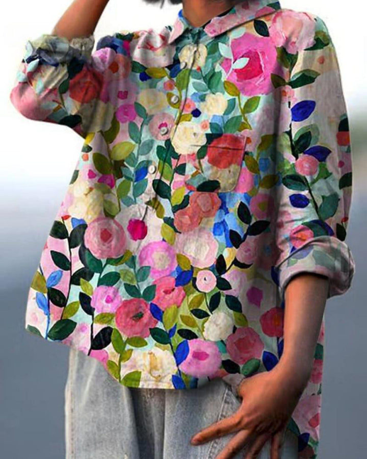 Jocelyn | Abstract Floral Print Button Front