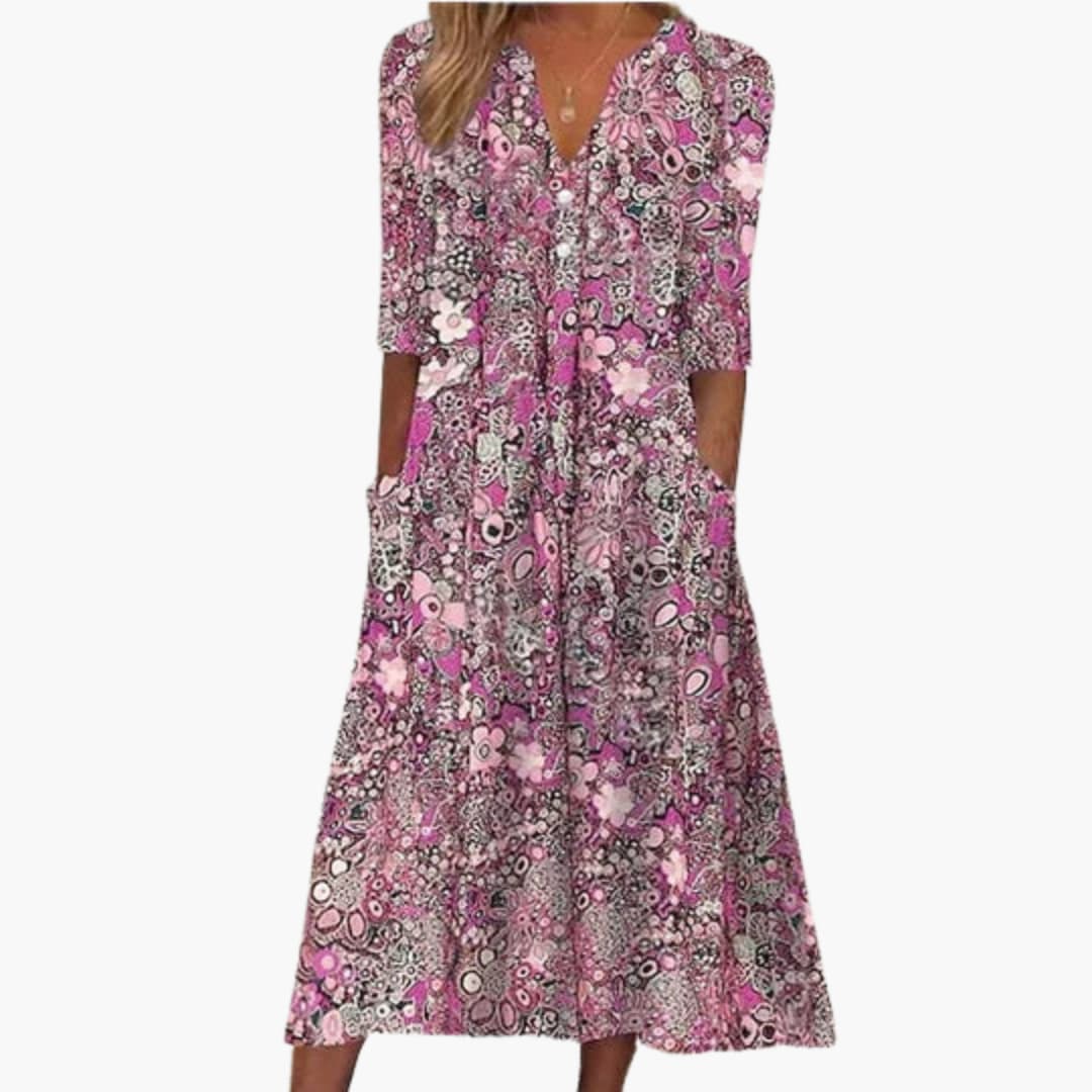 Megan | Women’s Midi Dress with Flowy Boho Fit