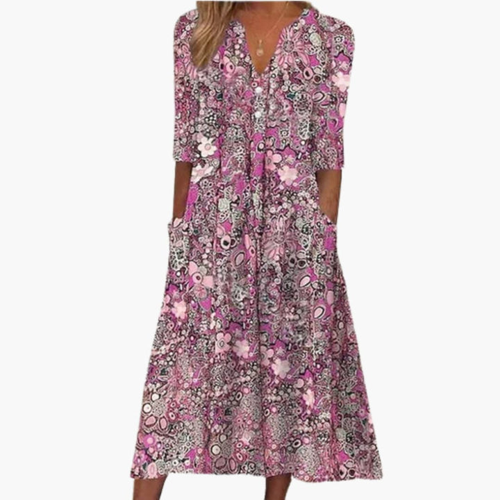 Megan | Women’s Midi Dress with Flowy Boho Fit
