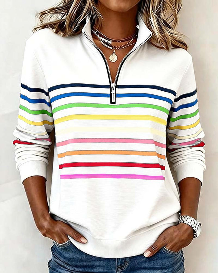 Adriana | Women's Sweatshirt with Stripes