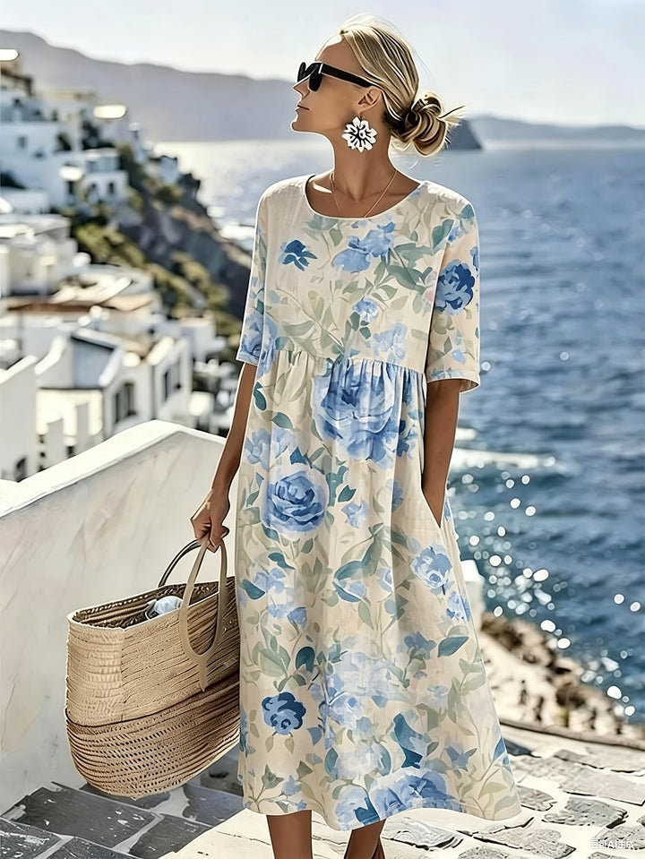 Daisy | Floral Empire Waist Midi Dress