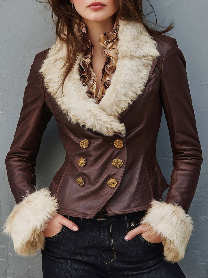Arabella | Women's Fur-Trimmed Leather Jacket