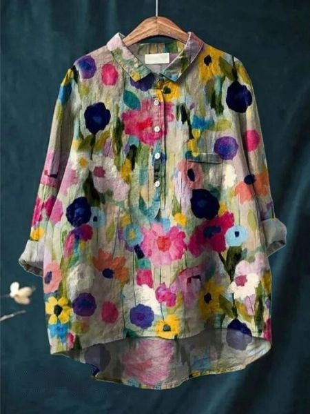 Jocelyn | Abstract Floral Print Button Front