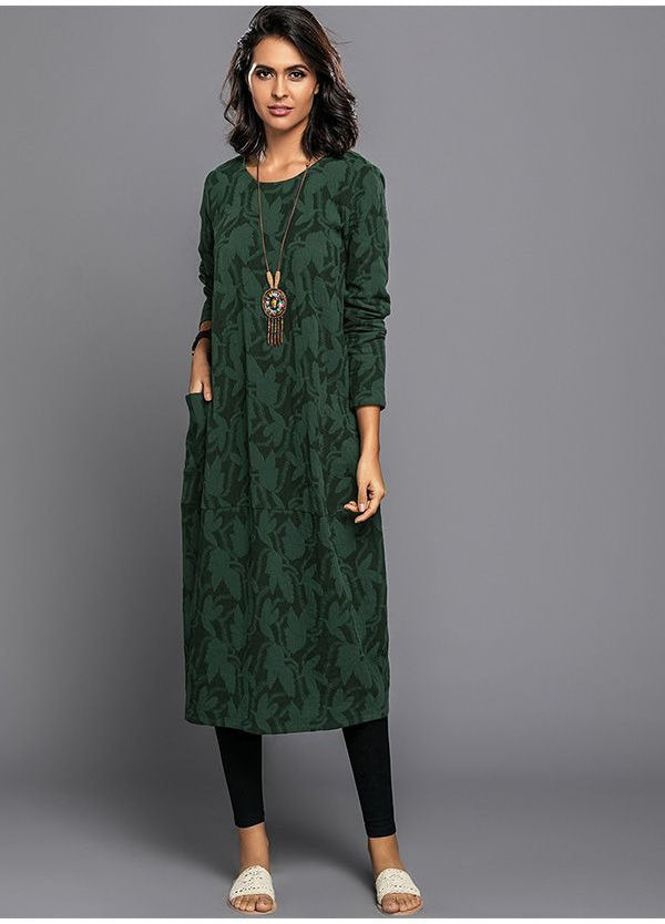 Aurelia | Long Sleeve Midi Dress With Pockets