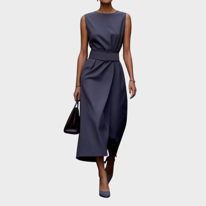Lumi | Draped Sleeveless Midi Dress