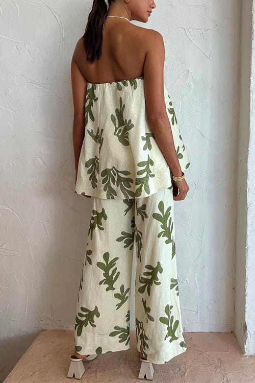 Callaway | Women's Printed Strapless Top & Wide-Leg Pant Set