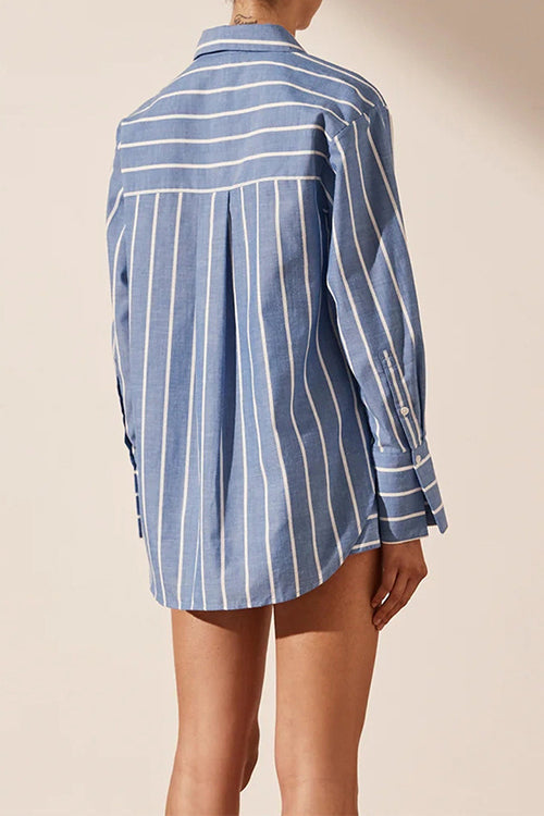 Hadley | Women's Striped Shirt & Shorts Set