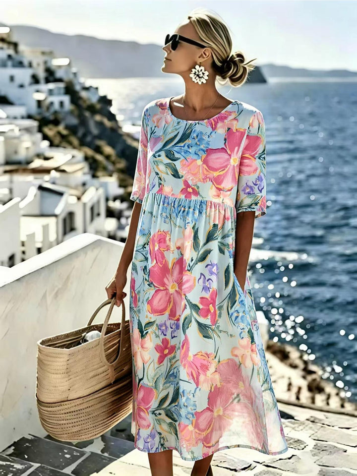 Daisy | Floral Empire Waist Midi Dress