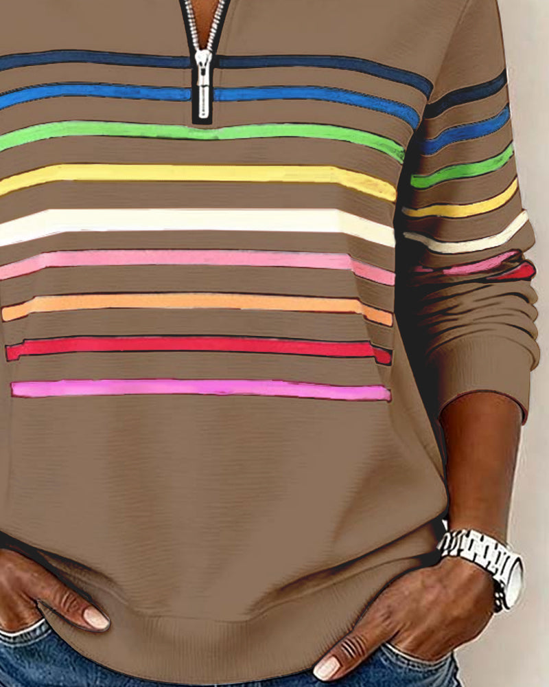 Adriana | Women's Sweatshirt with Stripes