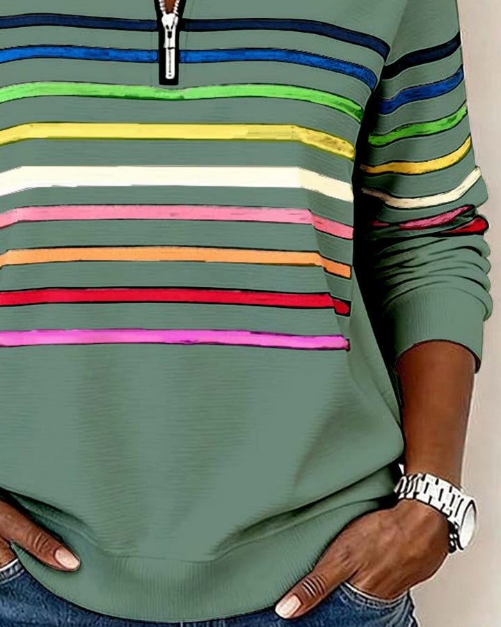 Adriana | Women's Sweatshirt with Stripes