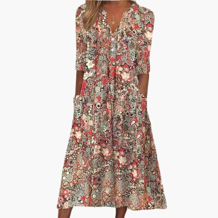 Megan | Women’s Midi Dress with Flowy Boho Fit