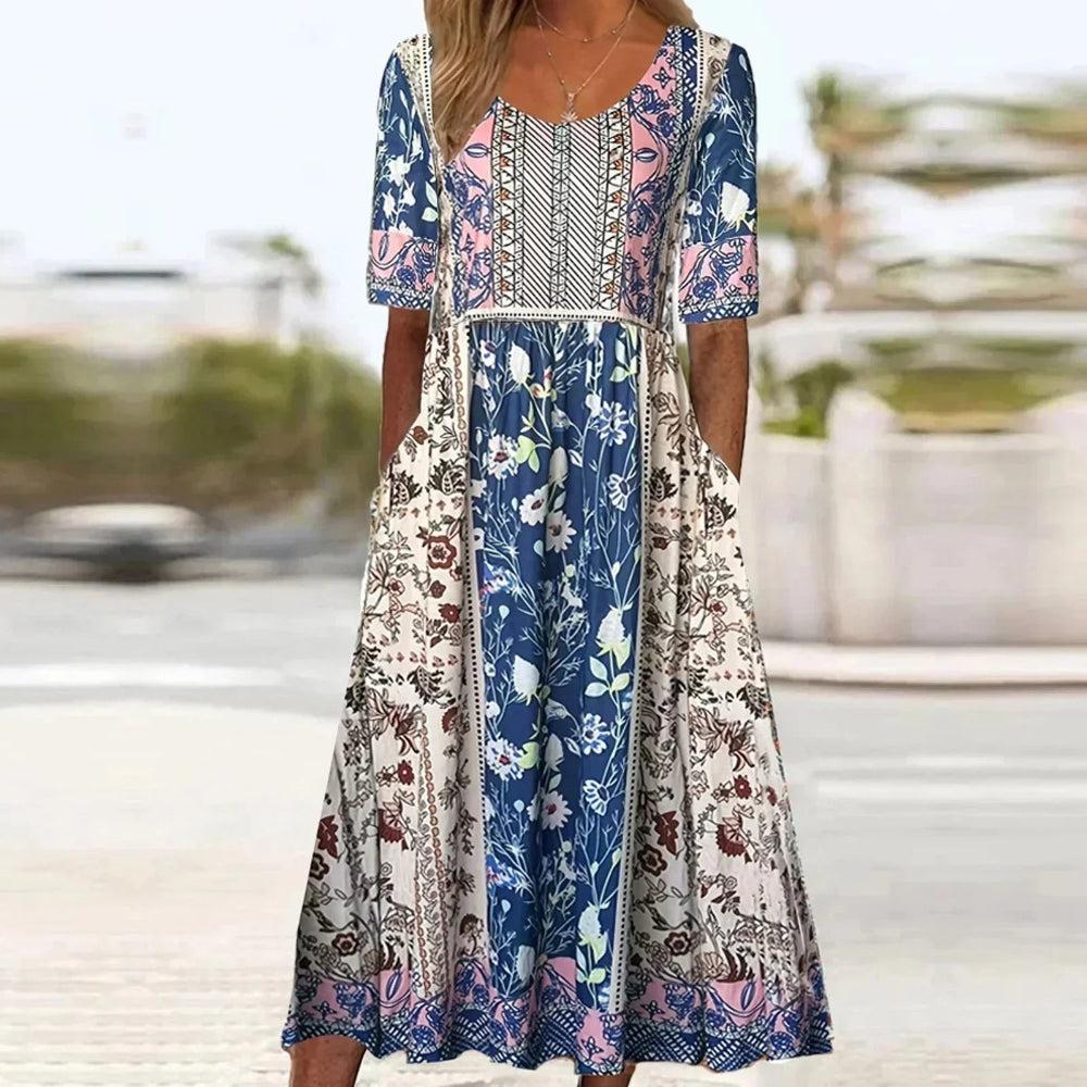 Joanna | Boho Print Midi
