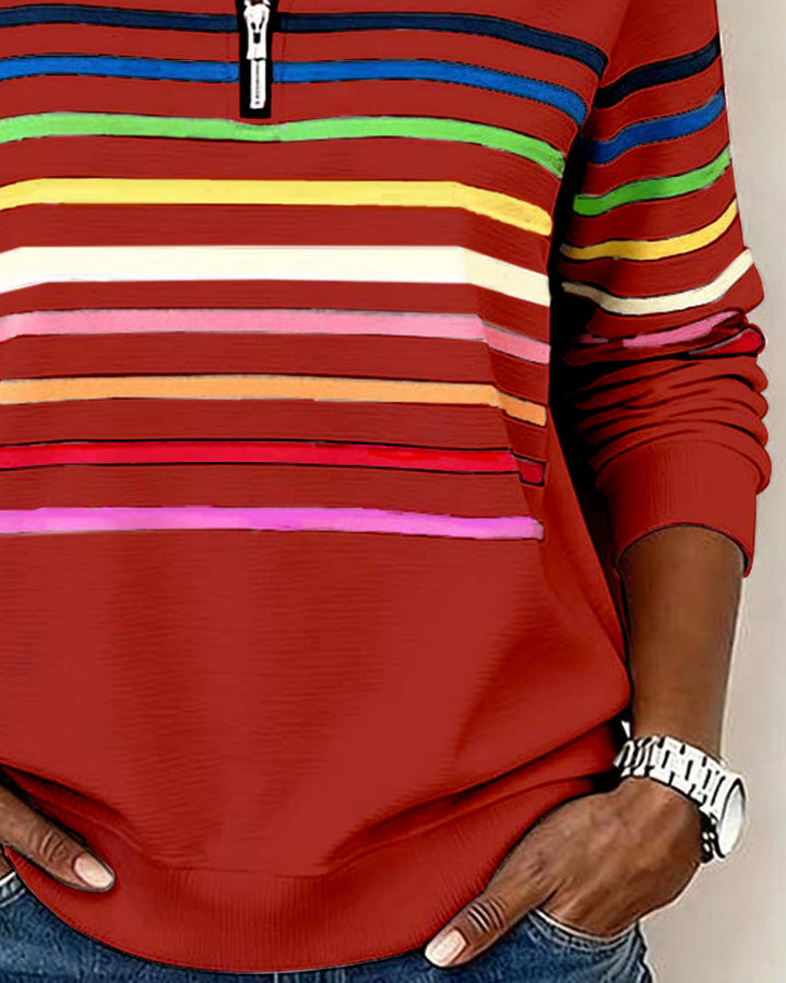Adriana | Women's Sweatshirt with Stripes