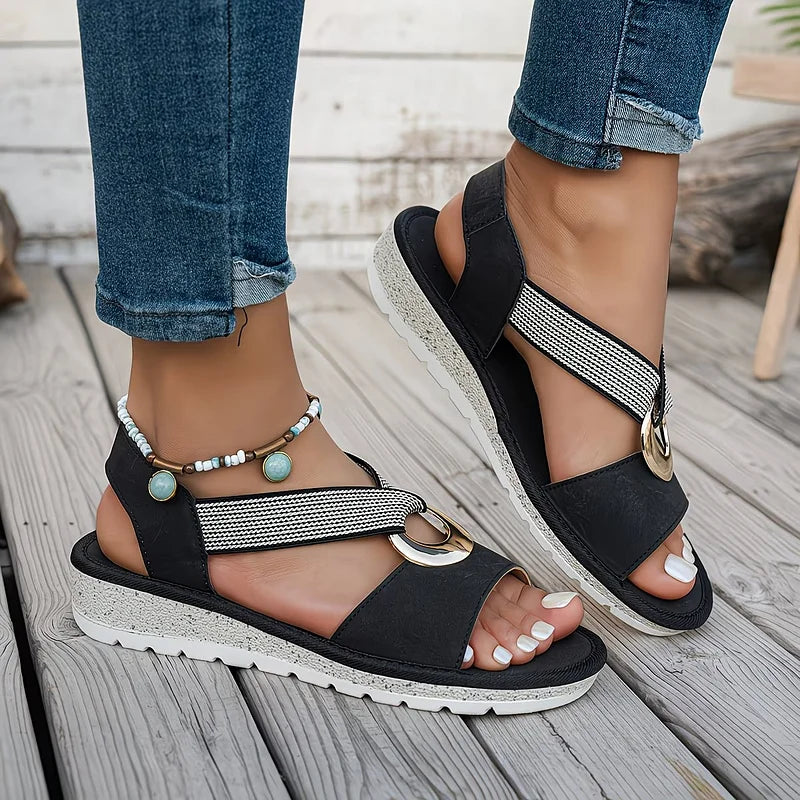 Maisie | Metal Ring Slingback Sandals