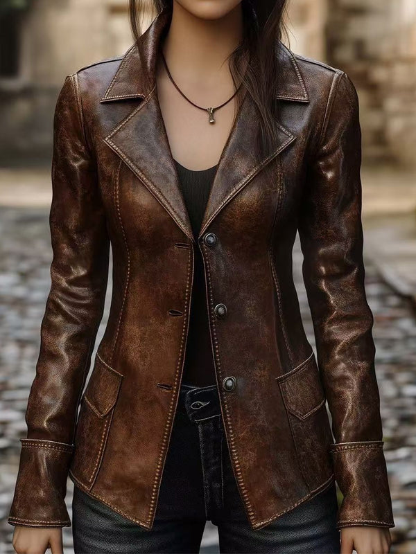 Rowena | Women's Distressed Leather Jacket