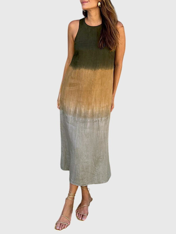 Sienna | Women's Sleeveless Ombre Gradient Midi Dress