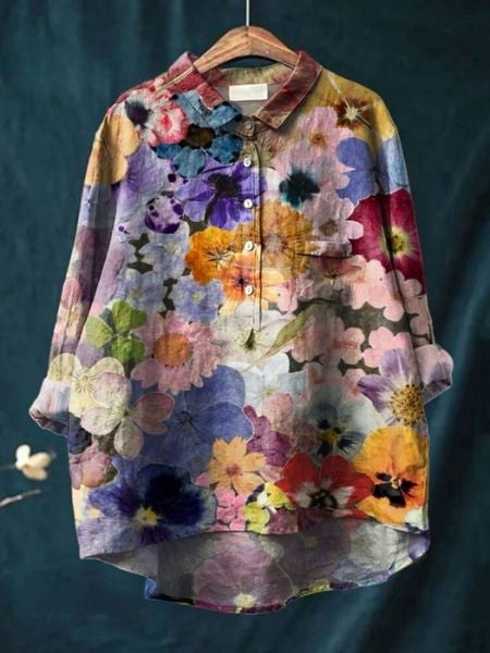 Jocelyn | Abstract Floral Print Button Front