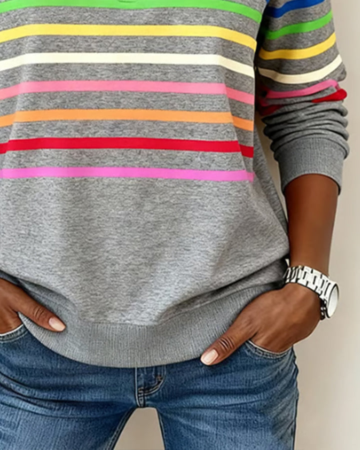 Adriana | Women's Sweatshirt with Stripes