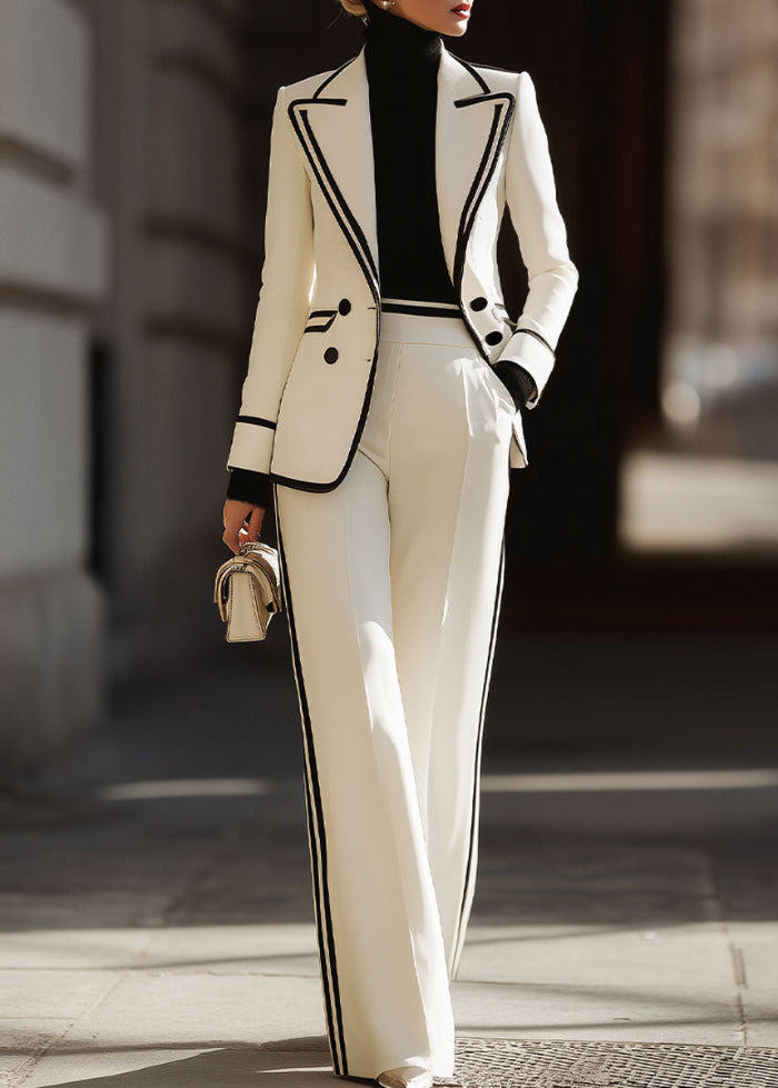 Kaila |  Women’s Double Breasted Suit Set with Contrast Trim