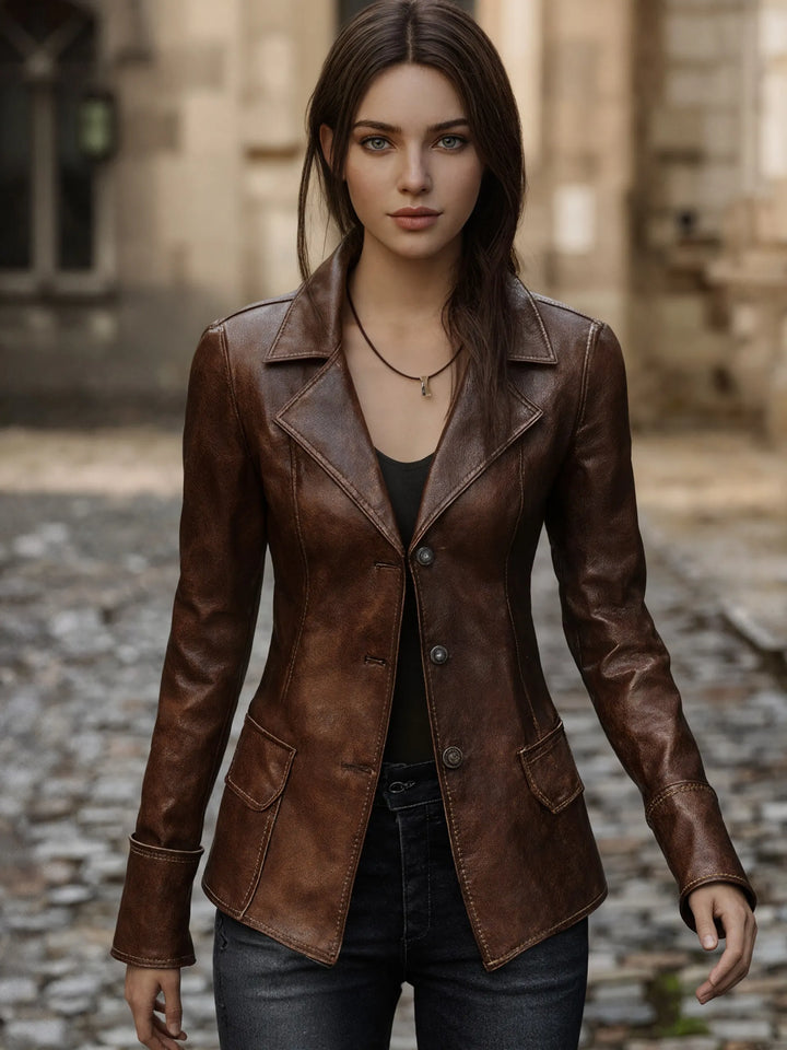 Rowena | Women's Distressed Leather Jacket