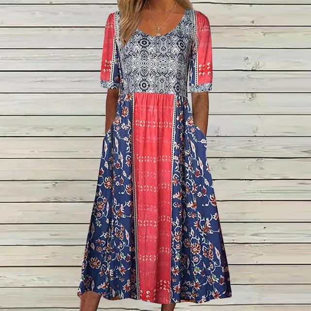 Joanna | Boho Print Midi
