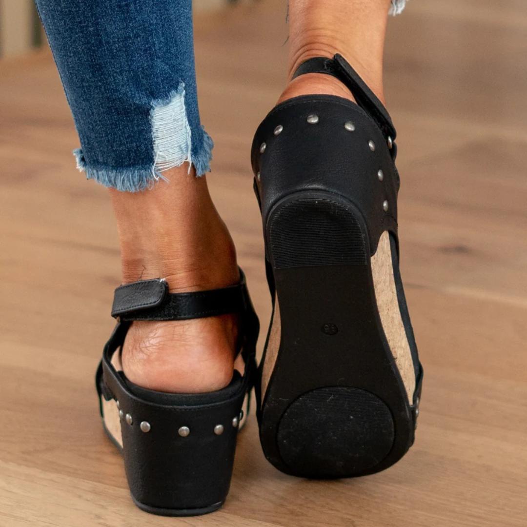 Lydia | Suede Wedge Sandals