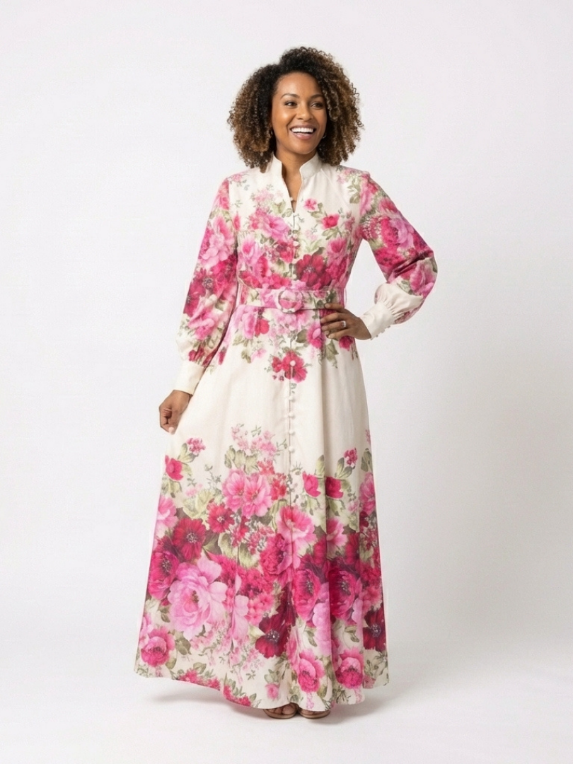 Bristol | Women's Floral Print Surplice Maxi Dress