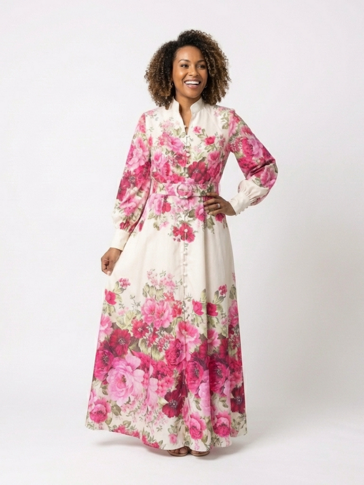 Bristol | Women's Floral Print Surplice Maxi Dress
