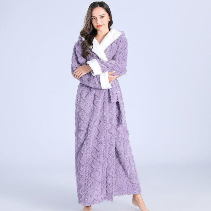Chloe | Ultimate Women’s Thick Hooded Flannel Bathrobe