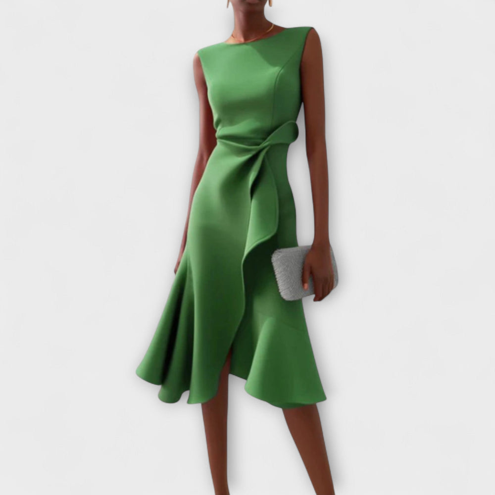 Scarlett | Draped Asymmetric Midi Dress
