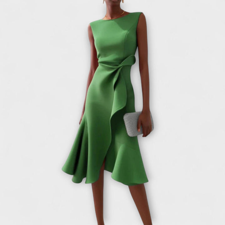 Scarlett | Draped Asymmetric Midi Dress