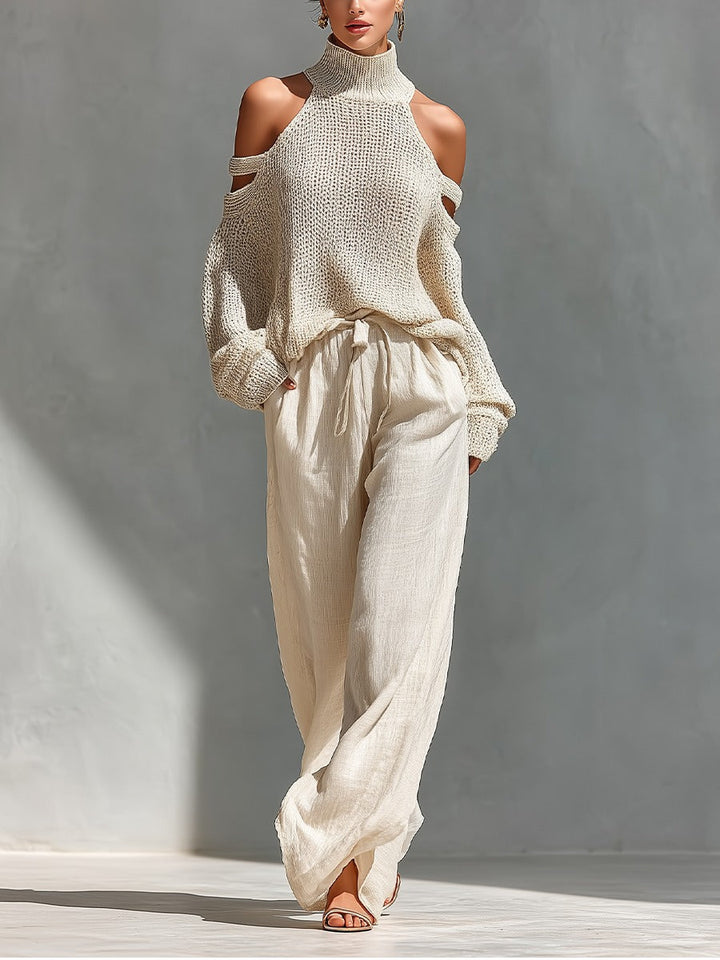 Saoirse | Cold-Shoulder Knit Two-Piece Set