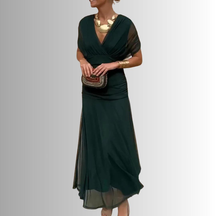 Laura | Draped V Neck Maxi