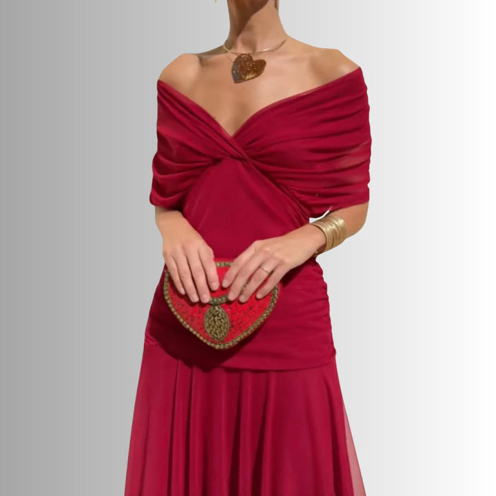 Laura | Draped V Neck Maxi