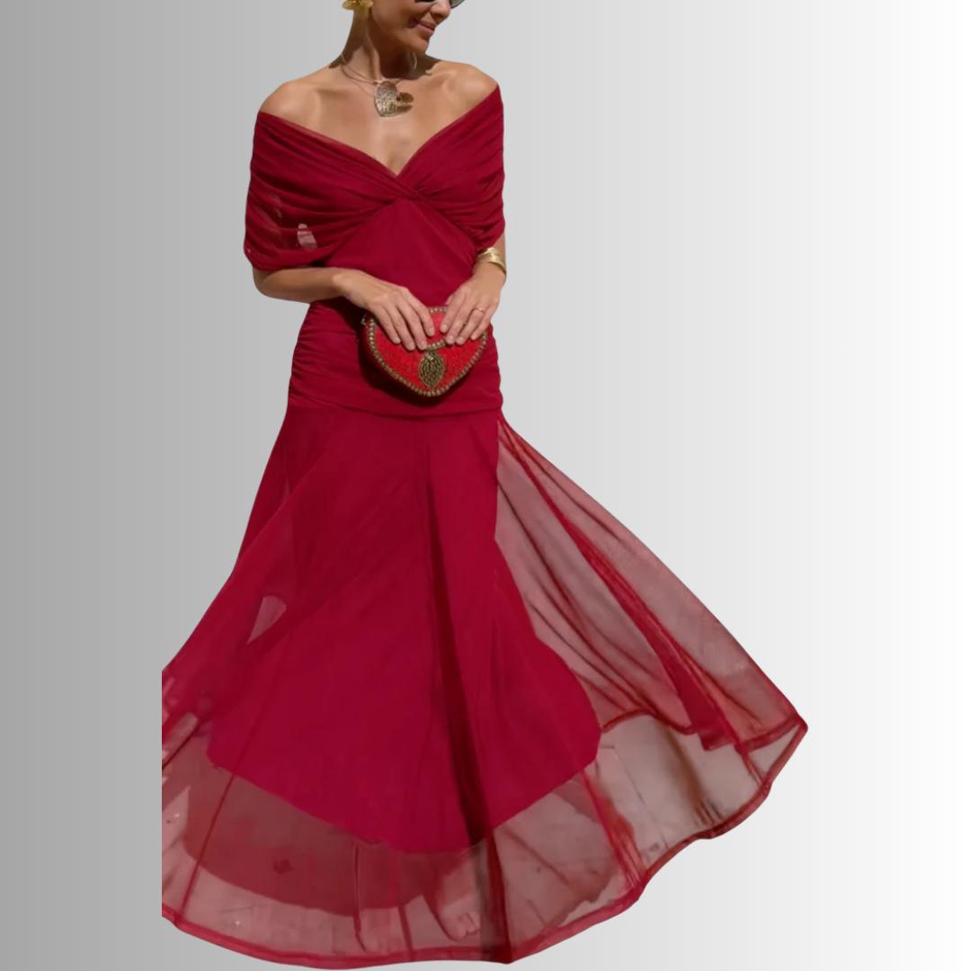 Laura | Draped V Neck Maxi