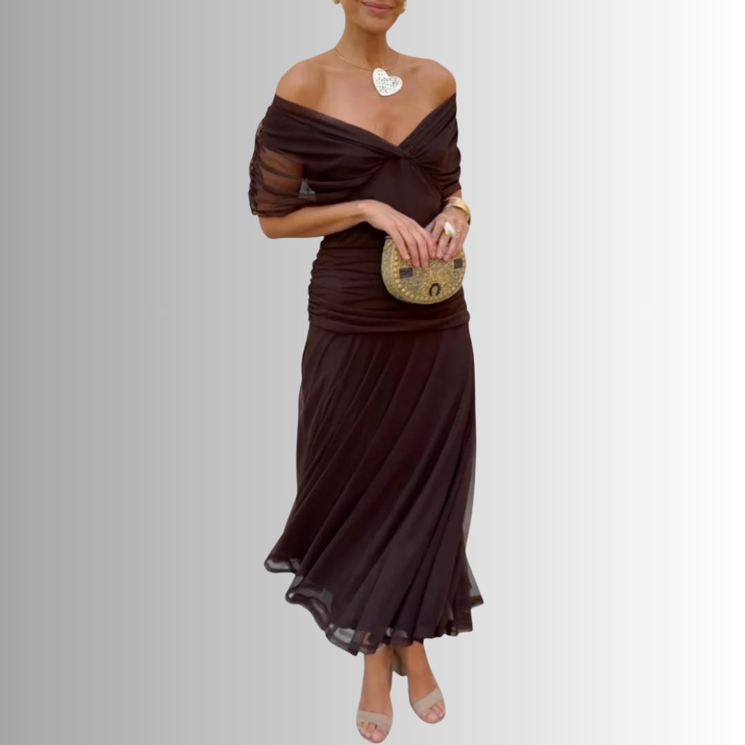 Laura | Draped V Neck Maxi