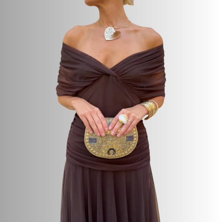 Laura | Draped V Neck Maxi