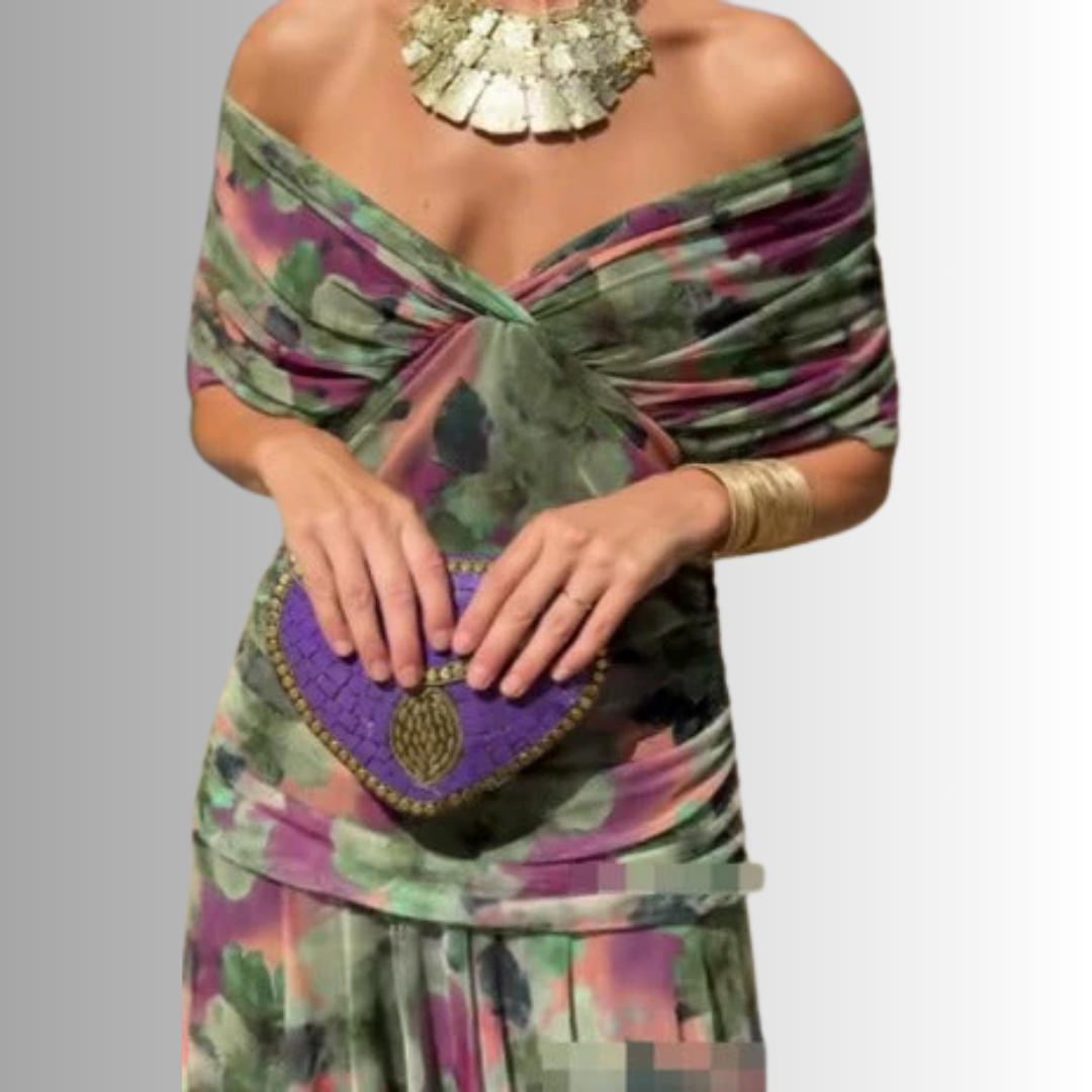 Laura | Draped V Neck Maxi