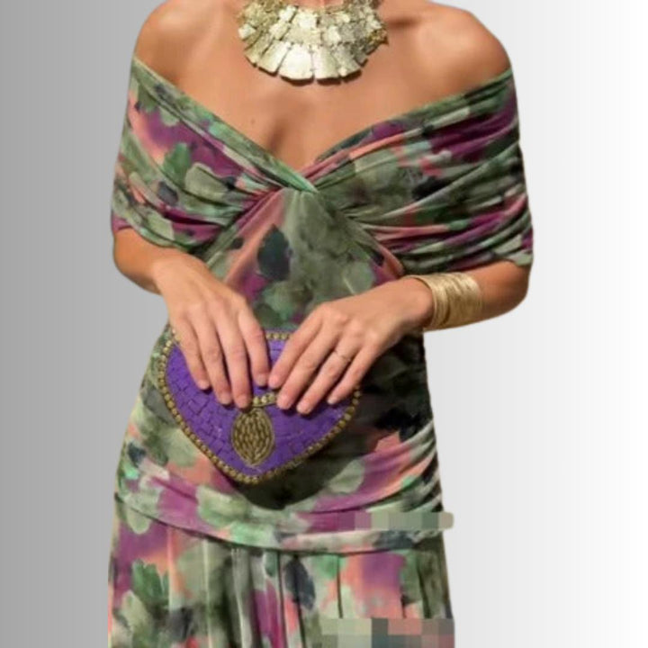 Laura | Draped V Neck Maxi