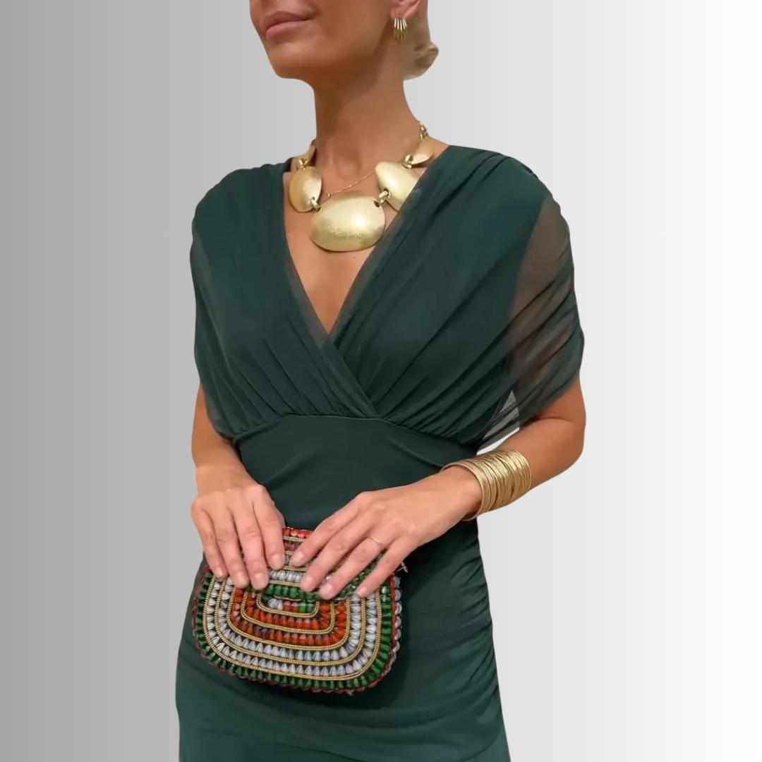 Laura | Draped V Neck Maxi