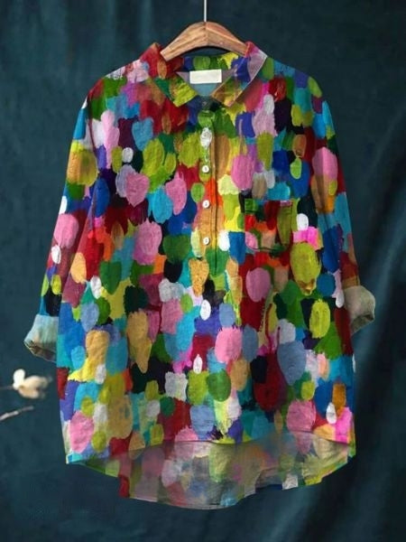 Jocelyn | Abstract Floral Print Button Front